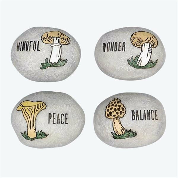 Youngs Cottage Core Resin Message Rock, Assorted Color - 4 Piece 21934